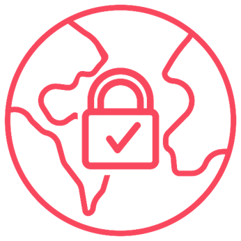 A map and a lock icon representing Security and Compliance